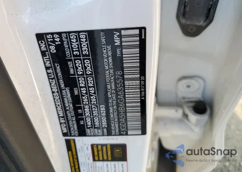 2016 Mercedes-Benz Gle 350 4Matic из США, поврежденный, VIN 4JGDA5HB6GA635578